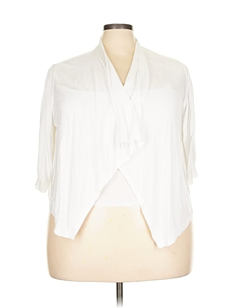 Pre-owned Lane Bryant Cardigan Sweater In White