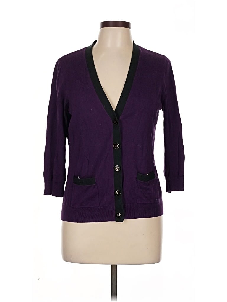 Pre-owned Chaps Cardigan Sweater In Purple