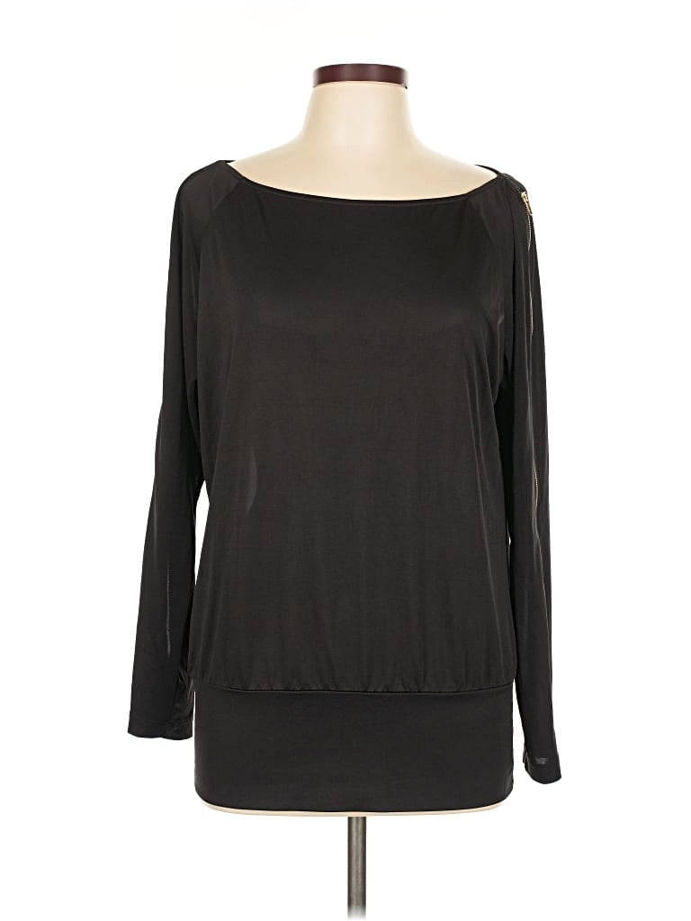 Pre-owned Caché Long Sleeve Top Black Boatneck Tops