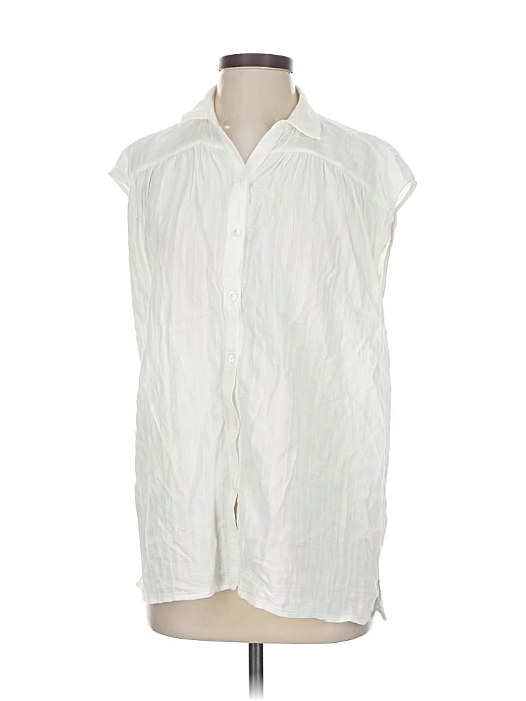 Pre-owned Atm Anthony Thomas Melillo Sleeveless Button Down Shirt In White