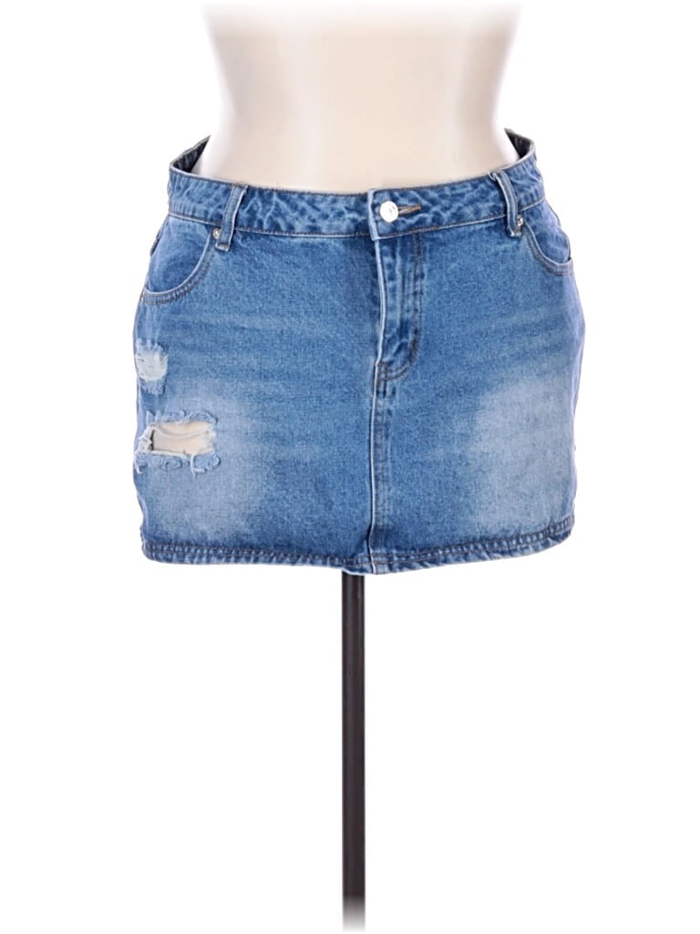 Pre-owned Edikted Denim Skirt In Blue
