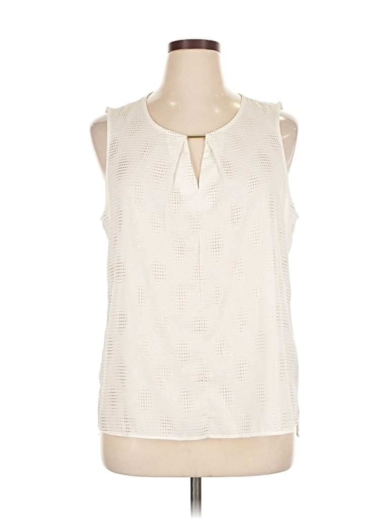 Pre-owned Calvin Klein Sleeveless Blouse In White