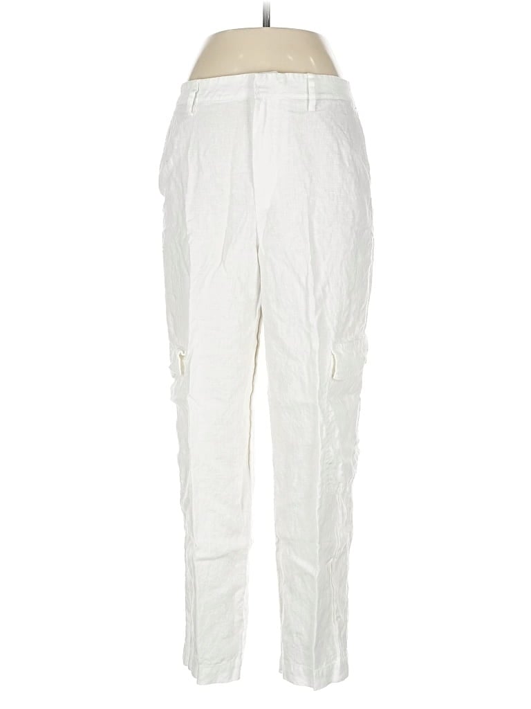 Pre-owned Mng Linen Pants In White