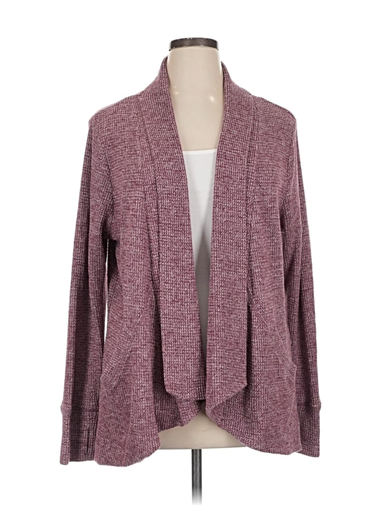 Pre-owned Assorted Brands Cardigan Sweater In Burgundy