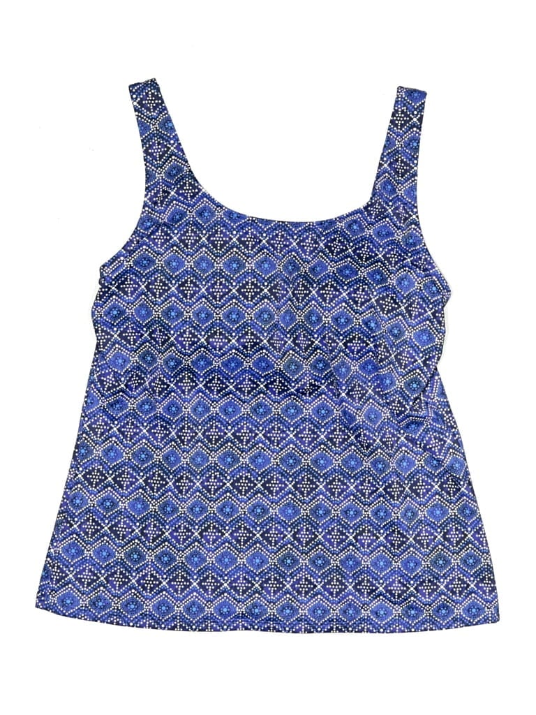 Pre-owned L.l.bean Swimsuit Top Blue Swimwear