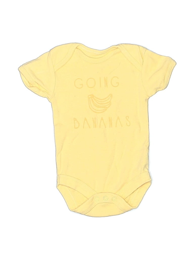 Pre-owned Rene Rofe Babies' Short Sleeve Onesie In Yellow