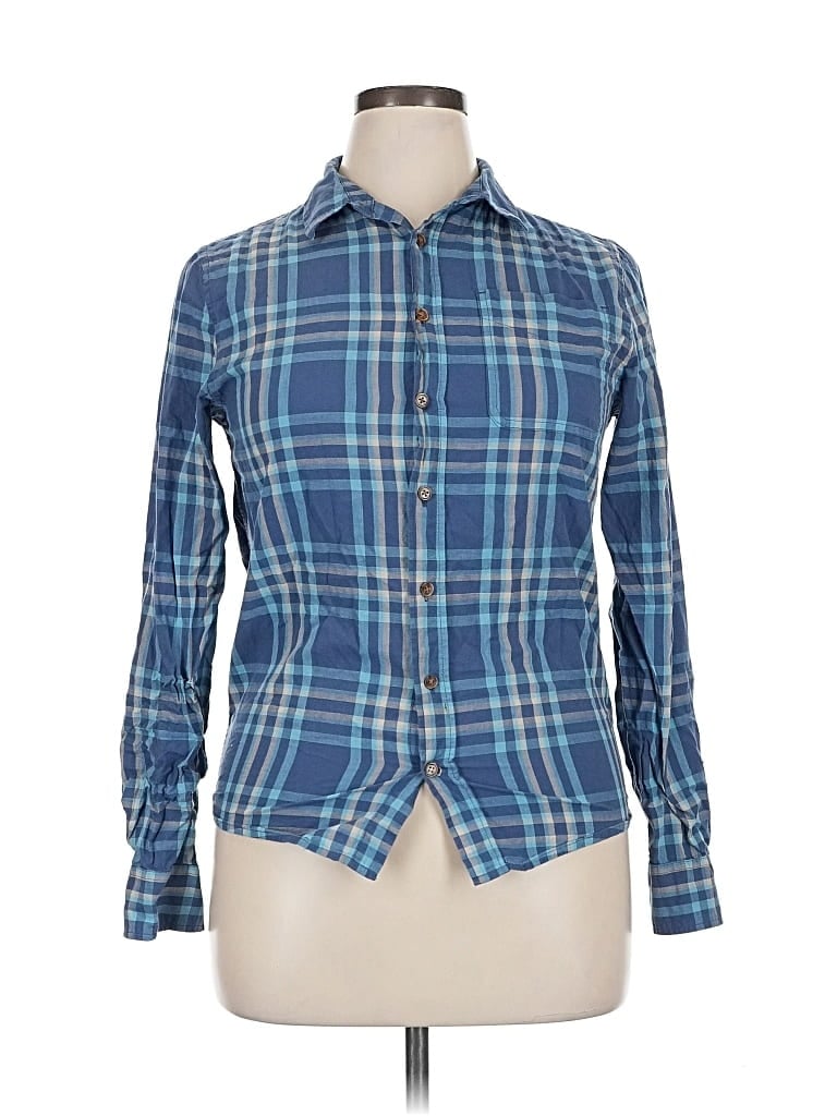 Pre-owned Sonoma Goods For Life Long Sleeve Button Down Shirt In Blue