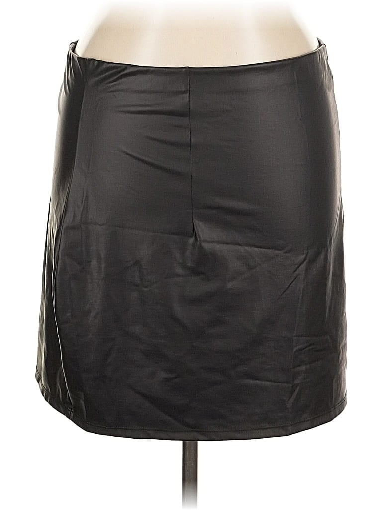 Asos Design Faux Leather Skirt In Black