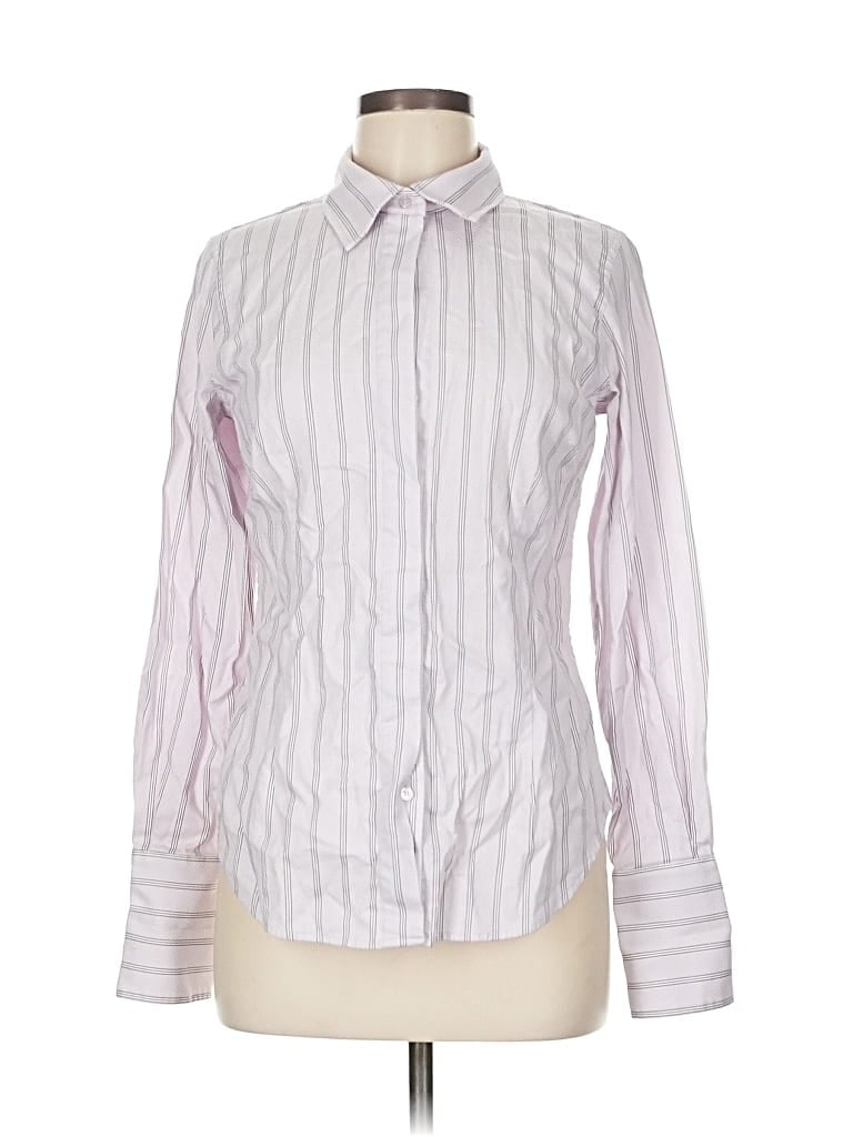 Pre-owned Moda International Long Sleeve Blouse In White