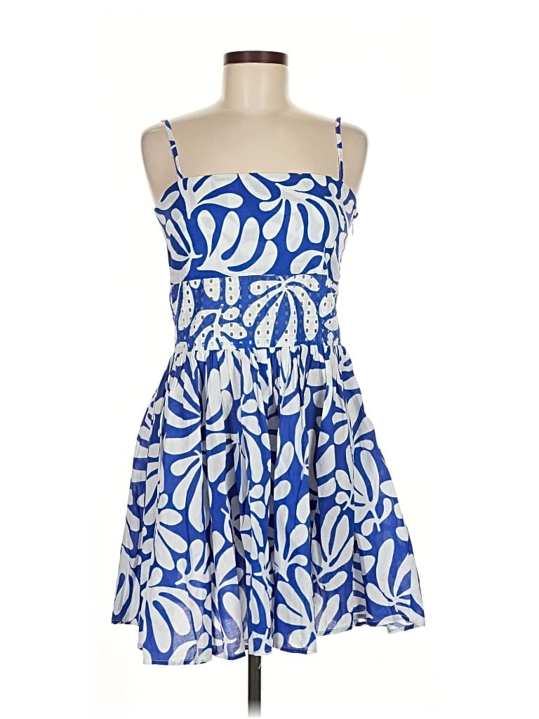 Pre-owned Solid & Striped Cocktail Dress In Blue