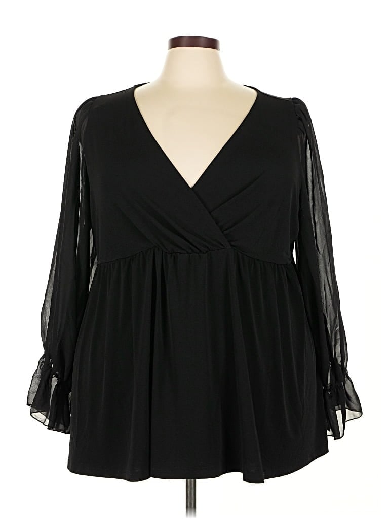 Pre-owned Torrid Long Sleeve Blouse In Black