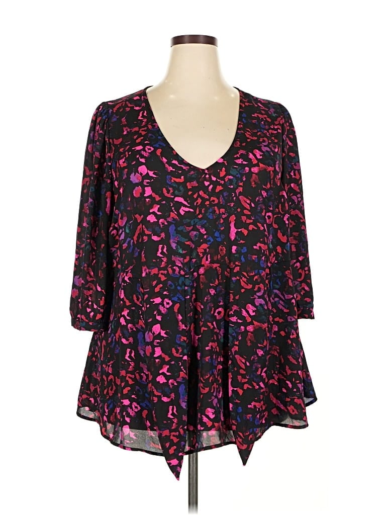 Pre-owned Torrid 3/4 Sleeve Blouse In Black