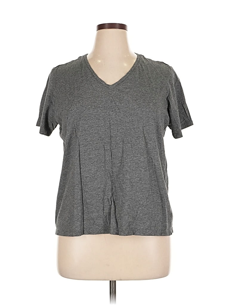 Pre-owned Lands' End Short Sleeve T-shirt In Gray