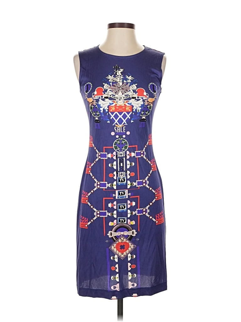 Pre-owned Mary Katrantzou Cocktail Dress In Blue