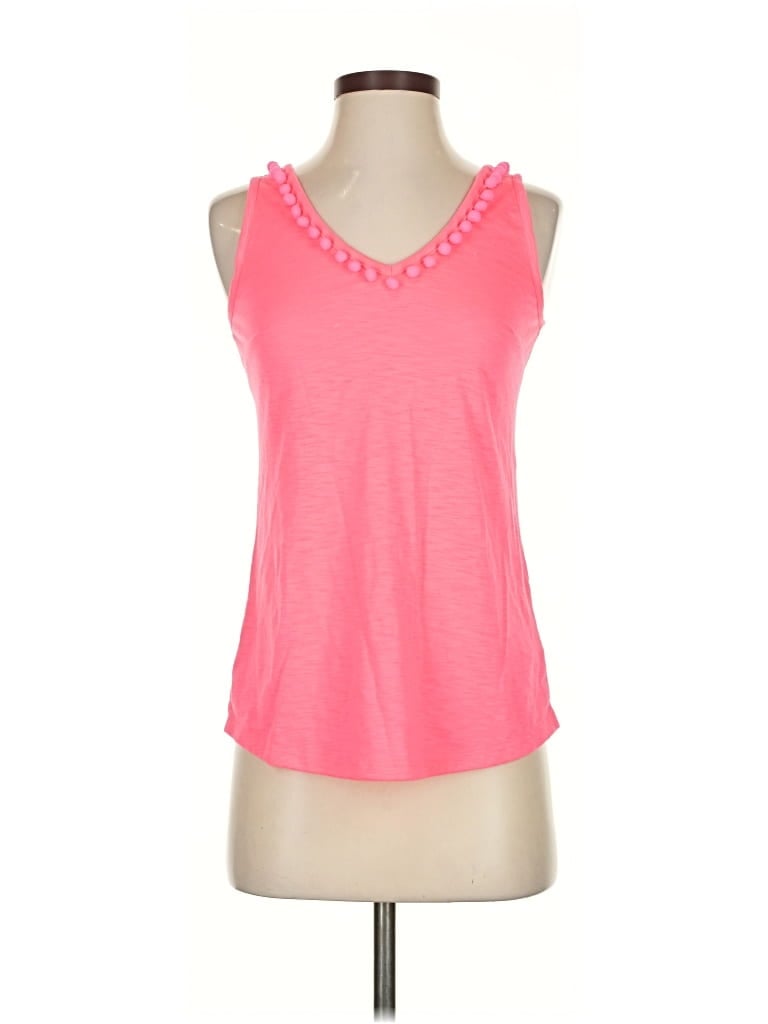 Pre-owned Lilly Pulitzer Tank Top Pink Sweetheart Neckline Tops