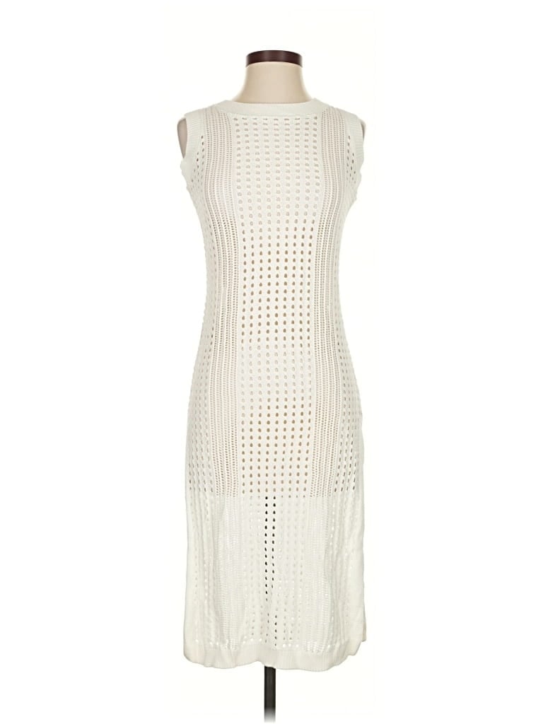 Pre-owned Tahari Cardigan Sweater In White