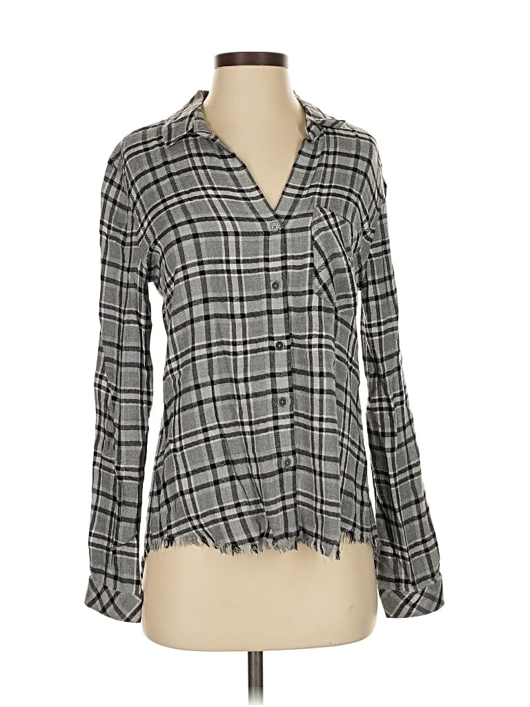 Pre-owned Bella Dahl Long Sleeve Blouse In Gray