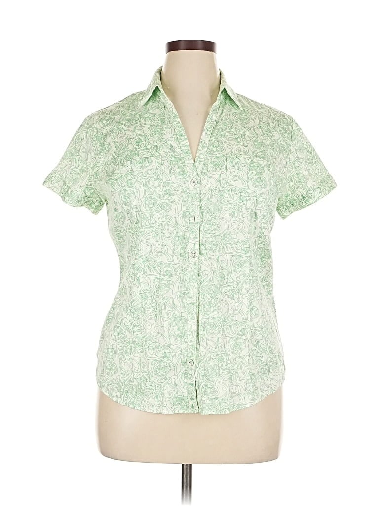 Click to view more detailed imagery on our partner's website Pre-owned New York And Company Short Sleeve Blouse In Green