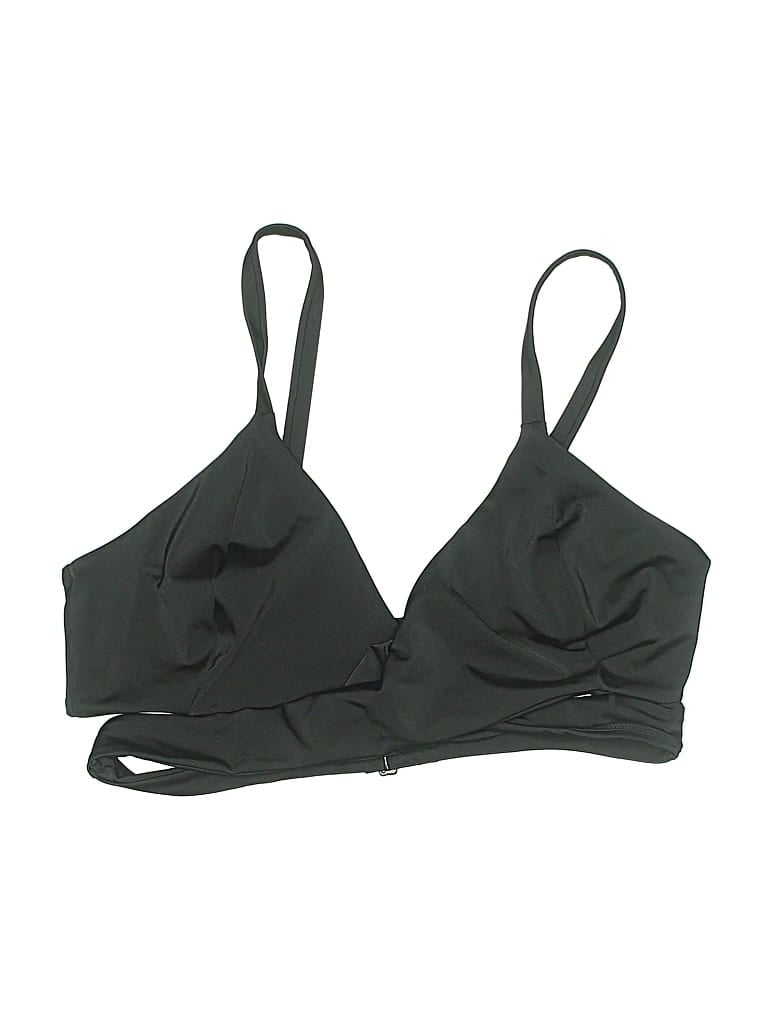 PARADE Pre-owned Swimsuit Top Black Solid Pattern Swimwear