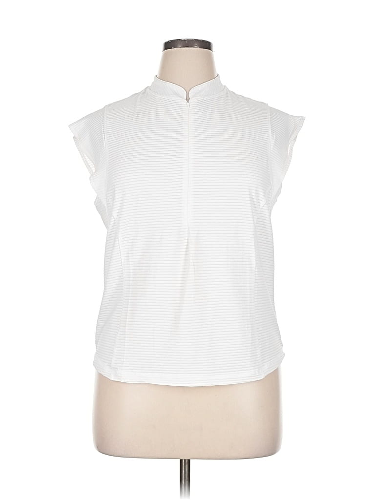Pre-owned Calia Sleeveless Blouse In White