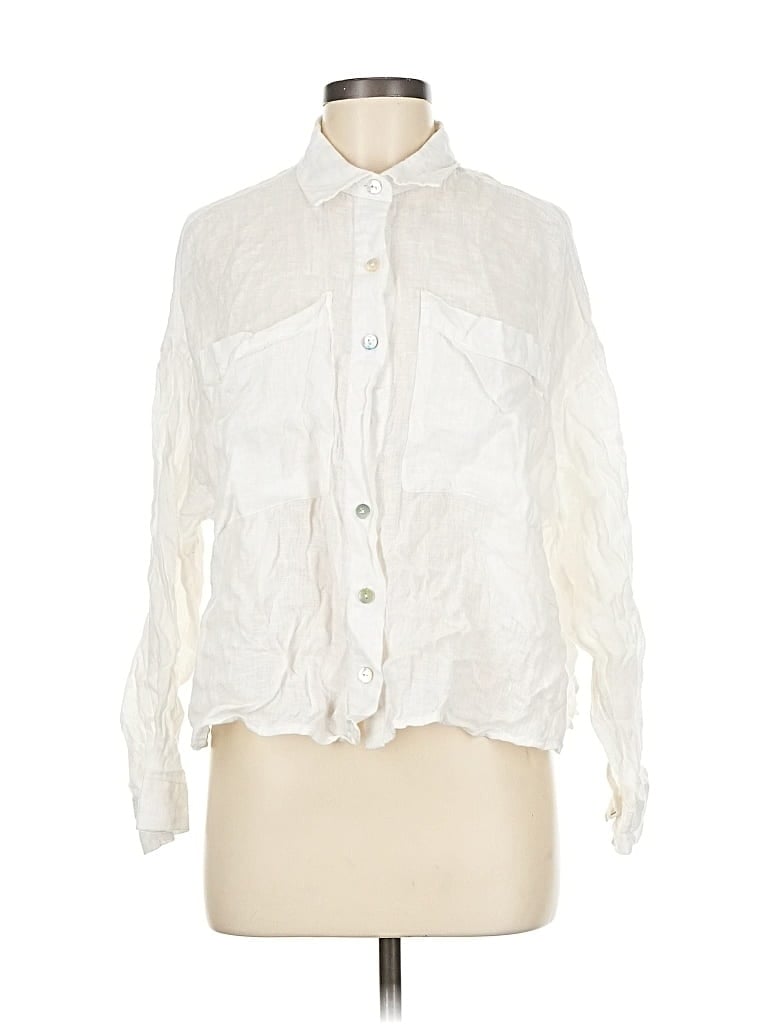 Pre-owned Cynthia Rowley Long Sleeve Blouse In White