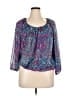 C.D. Daniels 100% Polyester Blue 3/4 Sleeve Blouse Size 1X - photo 1