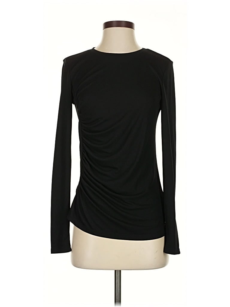 Click to view more detailed imagery on our partner's website Pre-owned Donna Karan Long Sleeve Top Black Boatneck Tops