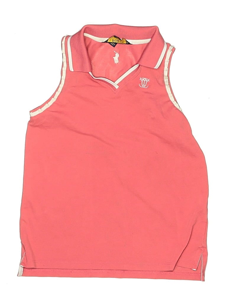 Pre-owned Polo By Ralph Lauren Kids' Tank Top Pink Collared Neckline Tops