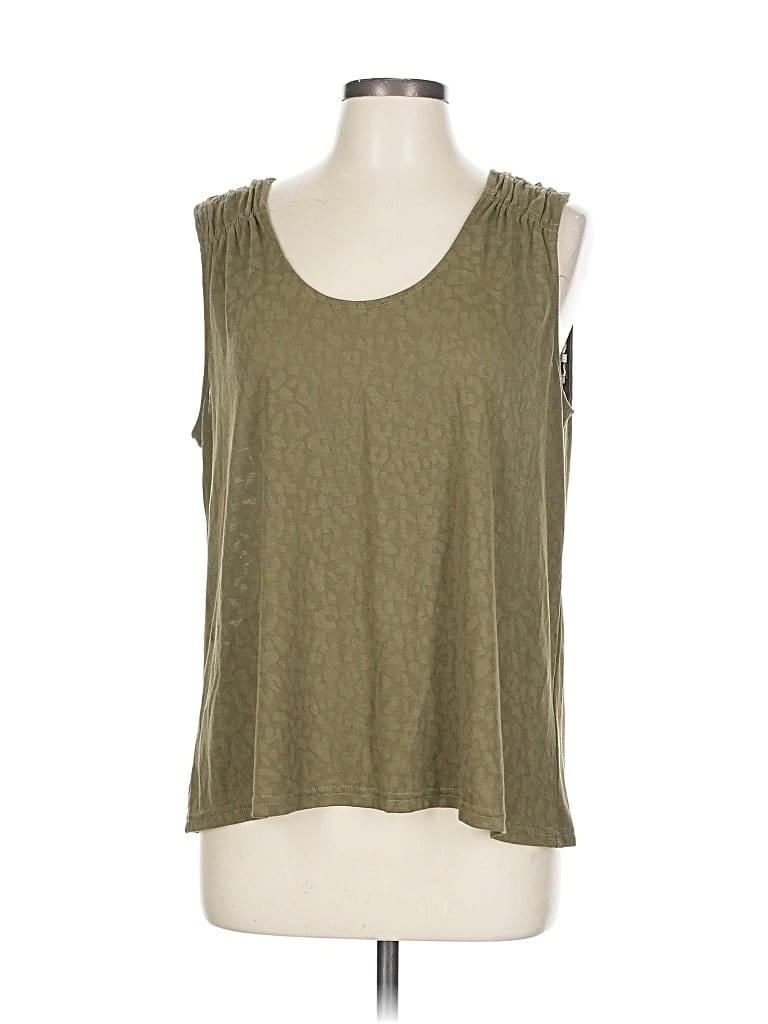 JANE AND DELANCEY Pre-owned Sleeveless Top Green Scoop Neck Tops