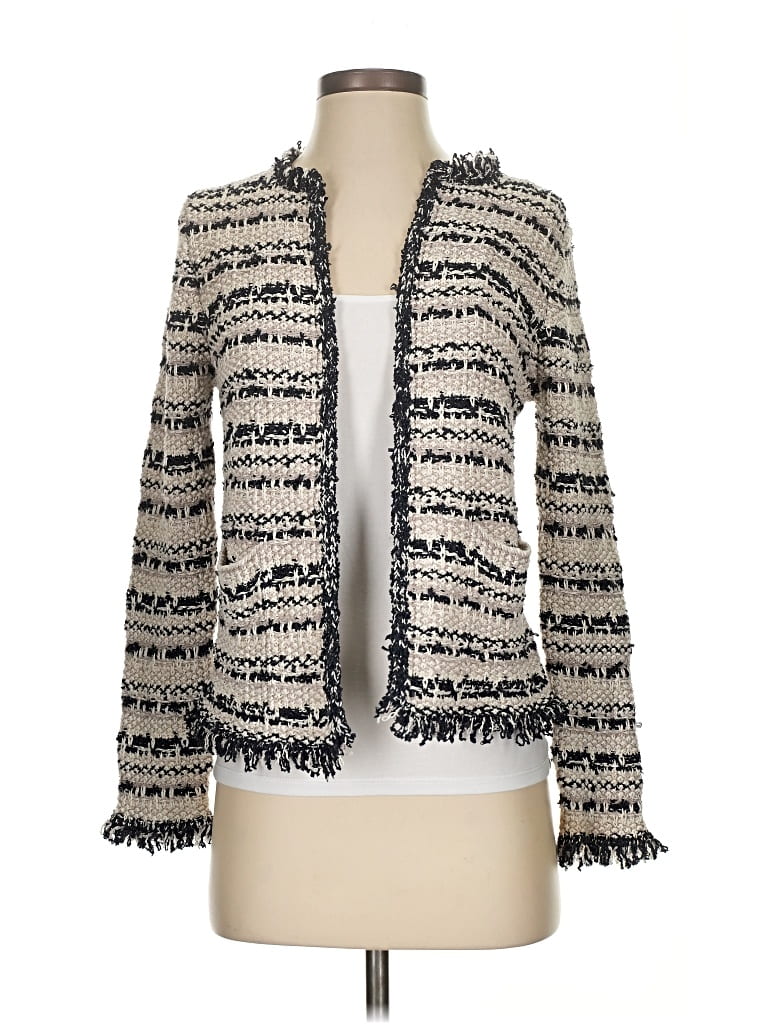 Pre-owned Massimo Dutti Cardigan Sweater In White