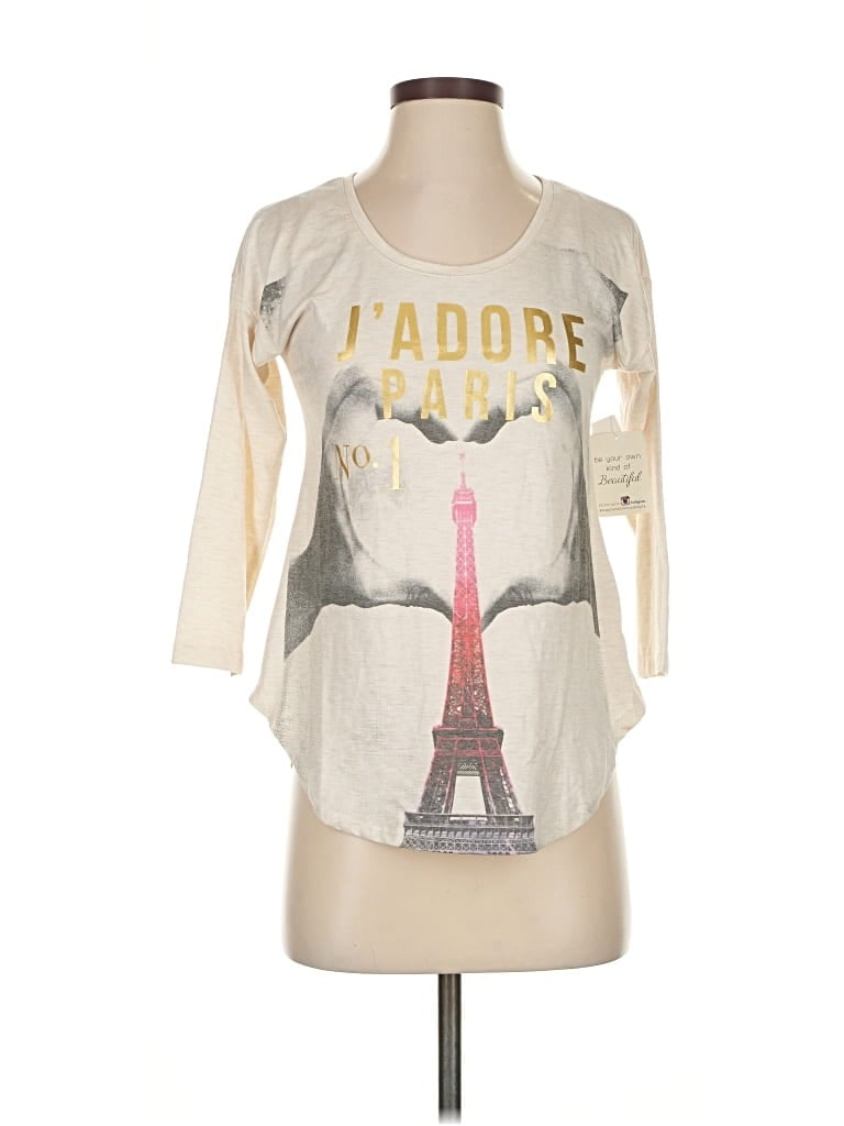 Belle Du Jour 3/4 Sleeve T-shirt In White