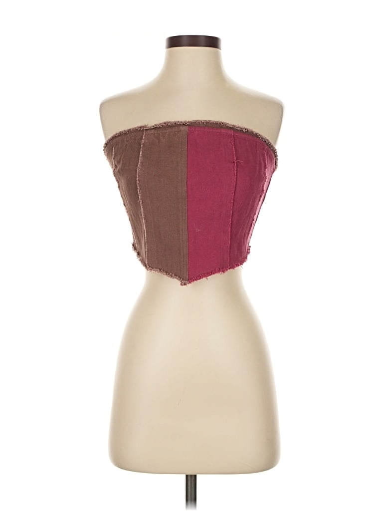 Urban Outfitters Tube Top Burgundy Strapless Neckline Tops In Multi