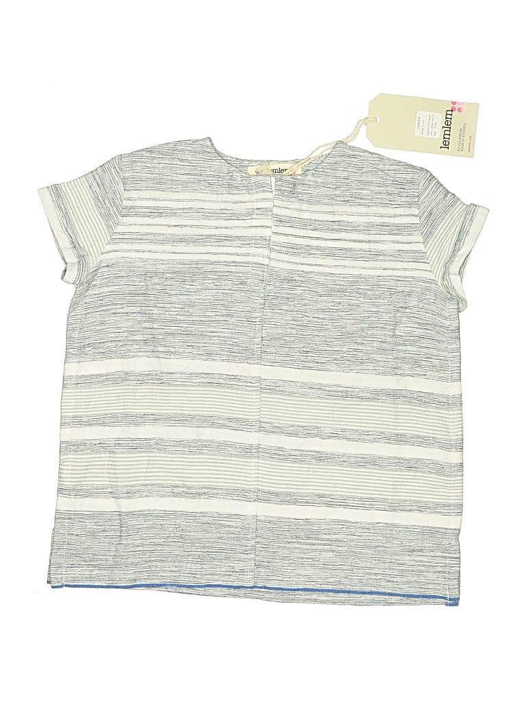 Lemlem Short Sleeve Henley Shirt In Gray
