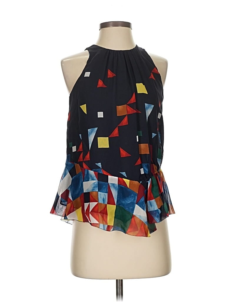 Click to view more detailed imagery on our partner's website Pre-owned Joie Sleeveless Silk Top Black Halter Neckline Tops