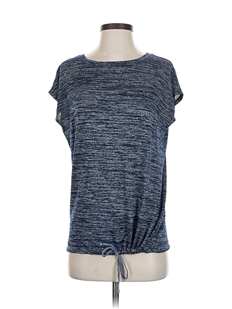 Pre-owned Lou & Grey Short Sleeve Top Blue Crew Neck Tops