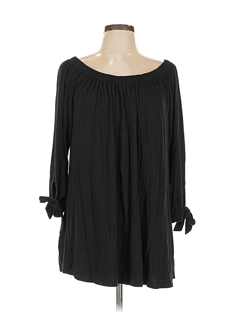 Pre-owned Antthony Originals Long Sleeve Blouse In Black
