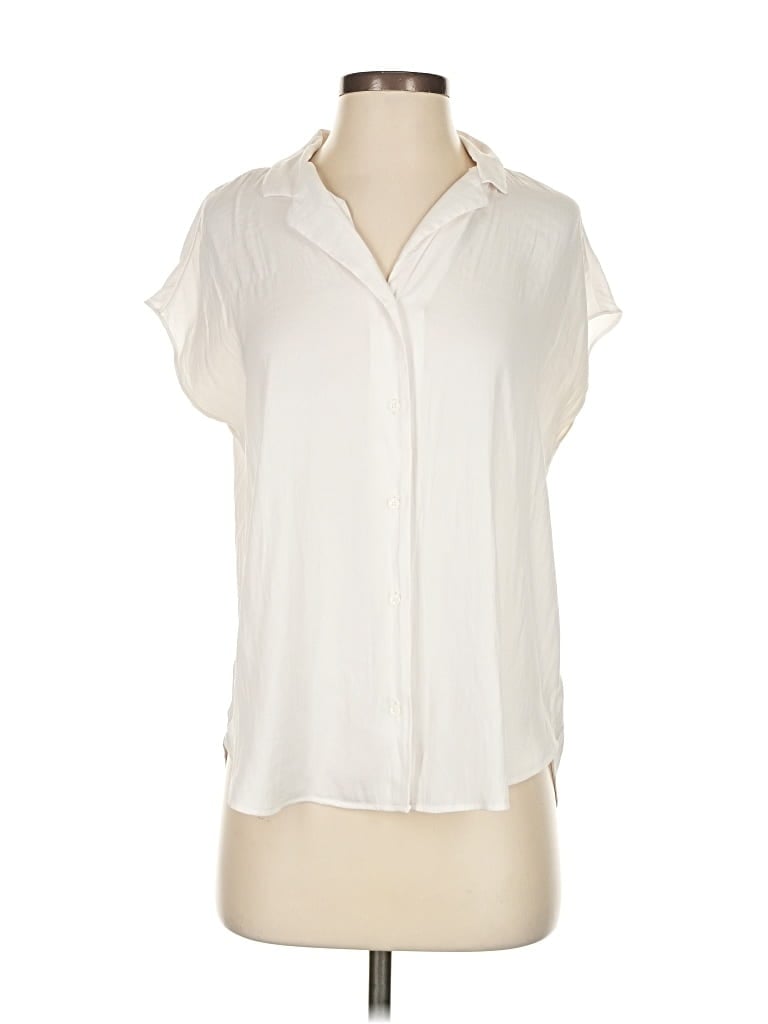 Pre-owned Banana Republic Short Sleeve Blouse In White