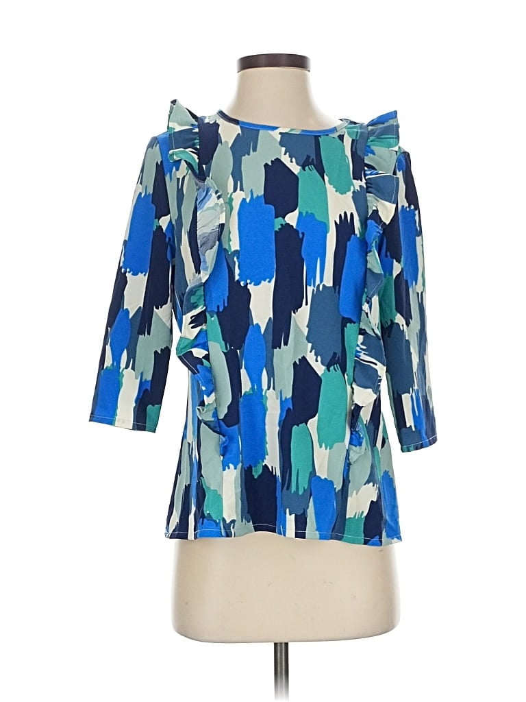 Michelle Mcdowell 3/4 Sleeve Blouse In Blue