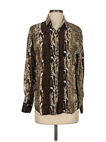 Zoe & Sam Long Sleeve Silk Top (view 1)