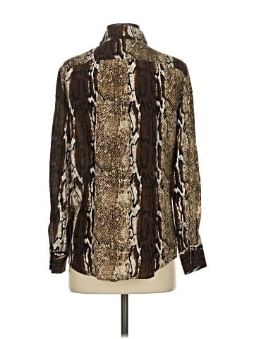 Zoe & Sam Long Sleeve Silk Top (view 2)