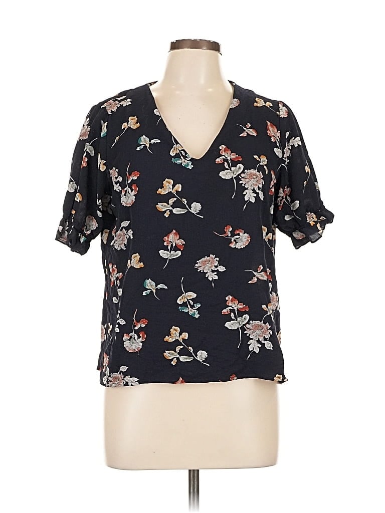Pre-owned Fun2fun Short Sleeve Blouse In Black