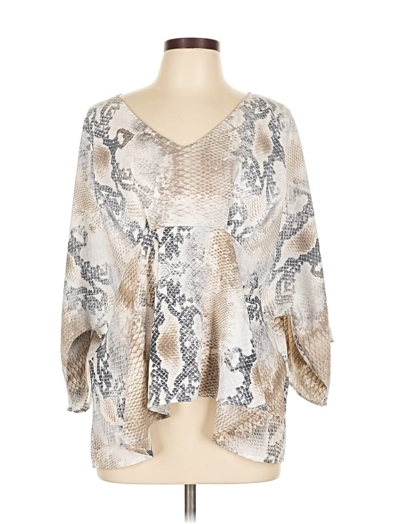 Pre-owned Daytrip 3/4 Sleeve Blouse In Silver