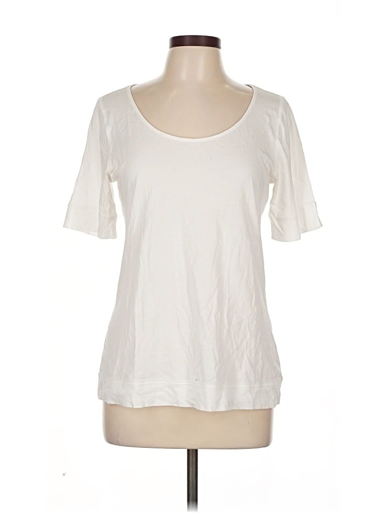 Pre-owned Ann Taylor Loft Short Sleeve T-shirt In White