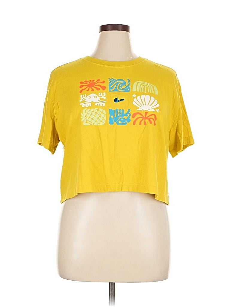 Pre-owned Nike Short Sleeve T-shirt In Yellow