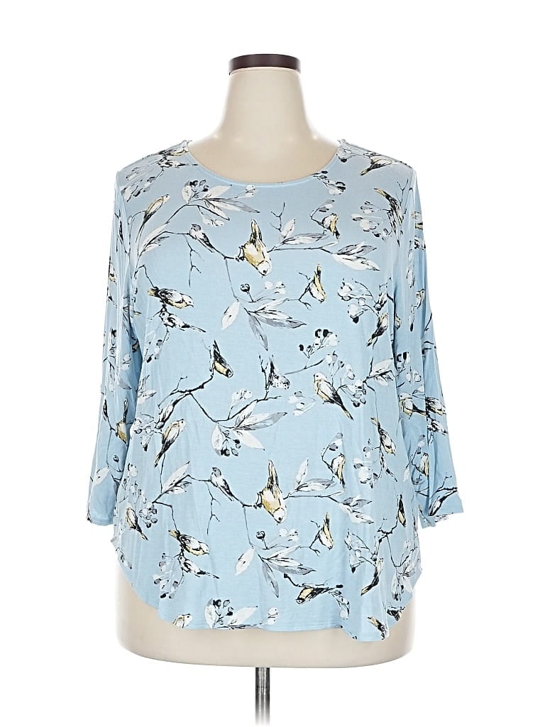 Pre-owned Premise Studio 3/4 Sleeve Blouse In Blue