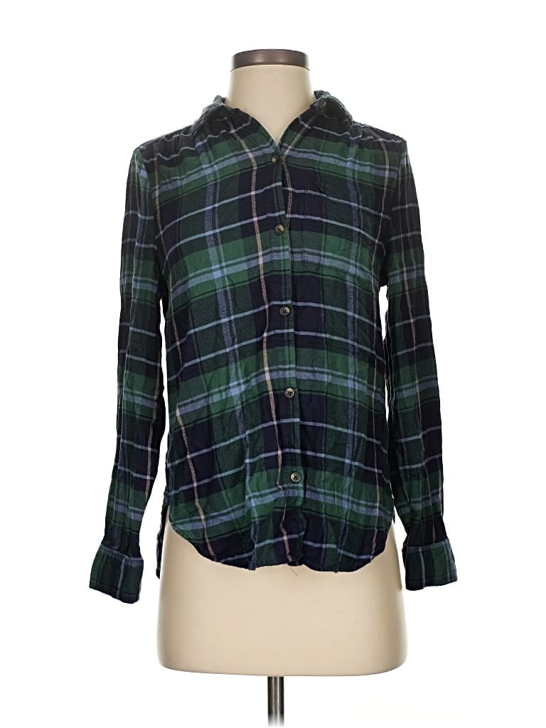 Pre-owned Casa Cabana Long Sleeve Button Down Shirt In Green