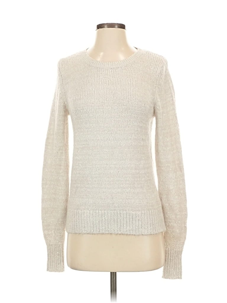 Pre-owned Ann Taylor Pullover Sweater In Silver