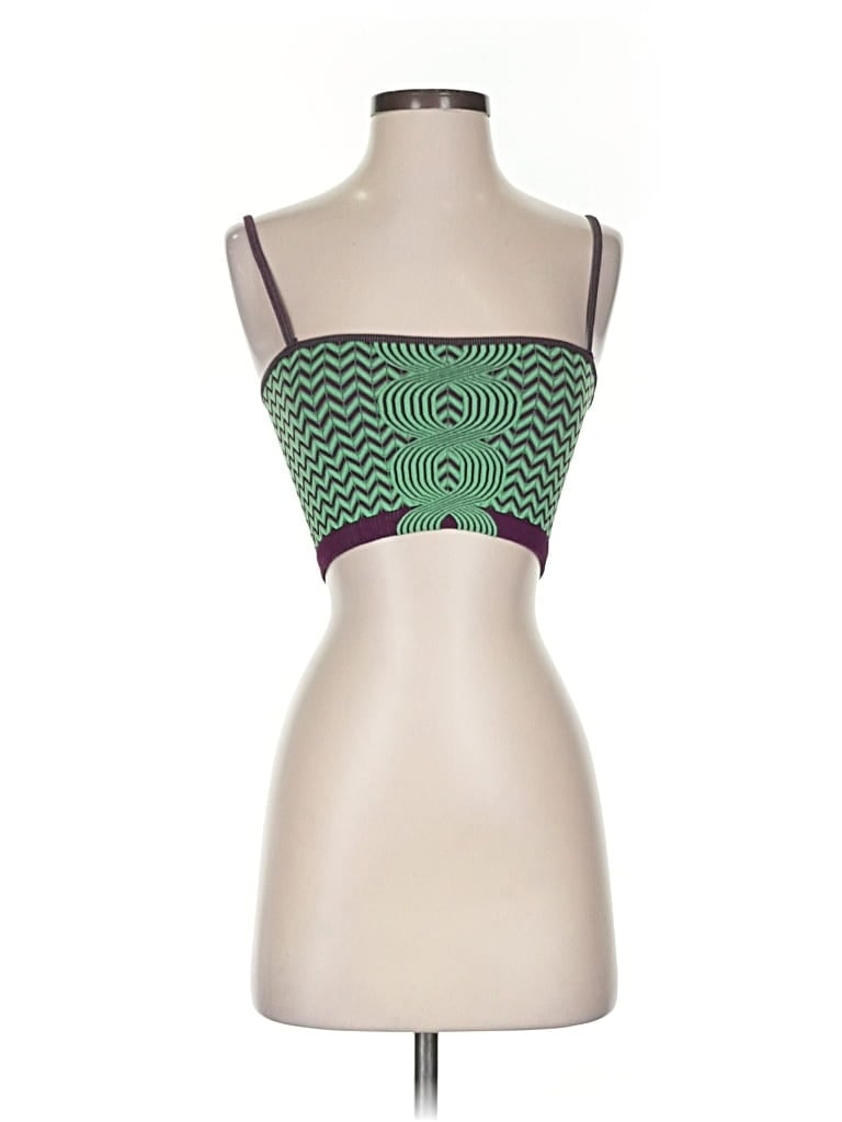 Zara Sleeveless Top Green Strapless Neckline Tops In Green