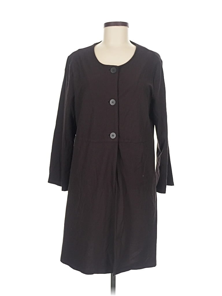 Pre-owned Eileen Fisher Trenchcoat In Brown