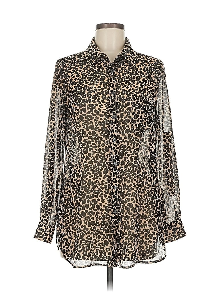 MODA INTERNATIONAL Pre-owned Long Sleeve Blouse In Brown